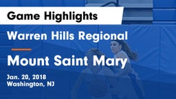 Warren Hills Regional  vs Mount Saint Mary Game Highlights - Jan. 20, 2018