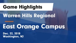 Warren Hills Regional  vs East Orange Campus  Game Highlights - Dec. 22, 2018