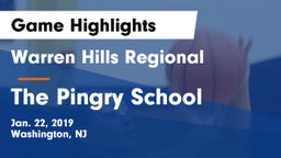 Warren Hills Regional  vs The Pingry School Game Highlights - Jan. 22, 2019
