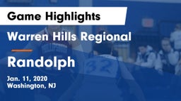 Warren Hills Regional  vs Randolph Game Highlights - Jan. 11, 2020