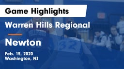 Warren Hills Regional  vs Newton  Game Highlights - Feb. 15, 2020