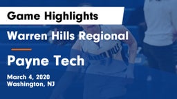 Warren Hills Regional  vs Payne Tech Game Highlights - March 4, 2020