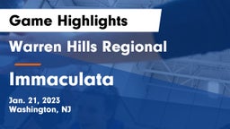 Warren Hills Regional  vs Immaculata  Game Highlights - Jan. 21, 2023