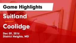 Suitland  vs Coolidge  Game Highlights - Dec 09, 2016
