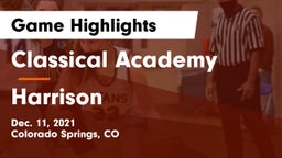 Classical Academy  vs Harrison Game Highlights - Dec. 11, 2021