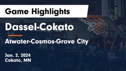 Dassel-Cokato  vs Atwater-Cosmos-Grove City  Game Highlights - Jan. 2, 2024