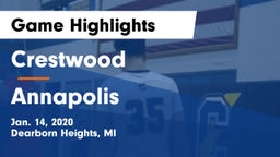 Crestwood  vs Annapolis  Game Highlights - Jan. 14, 2020