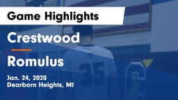 Crestwood  vs Romulus Game Highlights - Jan. 24, 2020