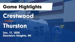 Crestwood  vs Thurston  Game Highlights - Jan. 17, 2020