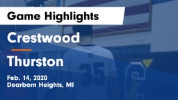 Crestwood  vs Thurston  Game Highlights - Feb. 14, 2020