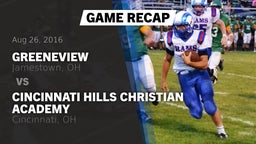 Recap: Greeneview  vs. Cincinnati Hills Christian Academy 2016