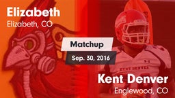 Matchup: Elizabeth High vs. Kent Denver  2016