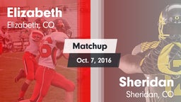 Matchup: Elizabeth High vs. Sheridan  2016