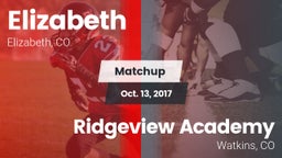 Matchup: Elizabeth High vs. Ridgeview Academy  2017