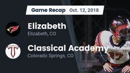 Recap: Elizabeth  vs. Classical Academy  2018