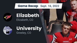 Recap: Elizabeth  vs. University  2022