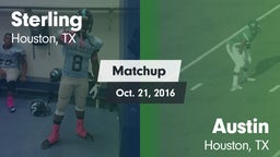Matchup: Sterling  vs. Austin  2016