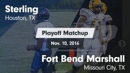 Matchup: Sterling  vs. Fort Bend Marshall  2016