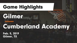 Gilmer  vs Cumberland Academy Game Highlights - Feb. 5, 2019