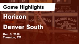 Horizon  vs Denver South  Game Highlights - Dec. 3, 2018