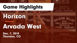 Horizon  vs Arvada West  Game Highlights - Dec. 7, 2018