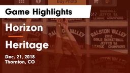 Horizon  vs Heritage  Game Highlights - Dec. 21, 2018