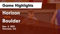 Horizon  vs Boulder  Game Highlights - Dec. 4, 2023