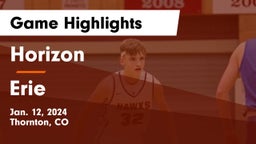 Horizon  vs Erie  Game Highlights - Jan. 12, 2024