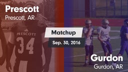 Matchup: Prescott  vs. Gurdon  2016