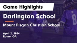 Darlington School vs Mount Pisgah Christian School Game Highlights - April 2, 2024