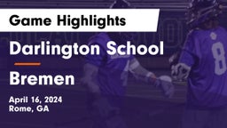 Darlington School vs Bremen  Game Highlights - April 16, 2024