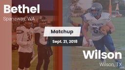 Matchup: Bethel  vs. Wilson  2018