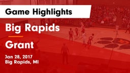 Big Rapids  vs Grant Game Highlights - Jan 28, 2017