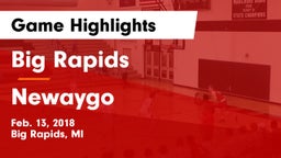 Big Rapids  vs Newaygo  Game Highlights - Feb. 13, 2018