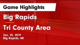 Big Rapids  vs Tri County Area  Game Highlights - Jan. 25, 2019