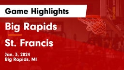 Big Rapids  vs St. Francis  Game Highlights - Jan. 3, 2024