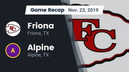 Recap: Friona  vs. Alpine  2019