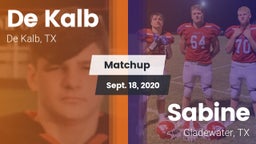 Matchup: De Kalb  vs. Sabine  2020