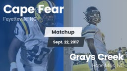 Matchup: Cape Fear High vs. Grays Creek  2017