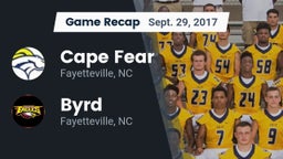 Recap: Cape Fear  vs. Byrd  2017