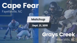 Matchup: Cape Fear High vs. Grays Creek  2018
