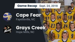 Recap: Cape Fear  vs. Grays Creek  2018