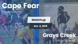 Matchup: Cape Fear High vs. Grays Creek  2019
