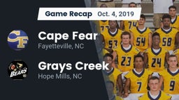 Recap: Cape Fear  vs. Grays Creek  2019