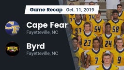 Recap: Cape Fear  vs. Byrd  2019