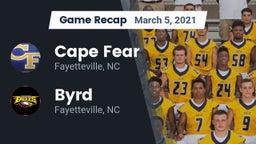 Recap: Cape Fear  vs. Byrd  2021
