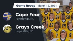 Recap: Cape Fear  vs. Grays Creek  2021