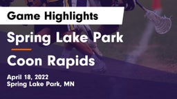 Spring Lake Park  vs Coon Rapids  Game Highlights - April 18, 2022