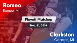 Matchup: Romeo  vs. Clarkston  2016