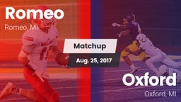 Matchup: Romeo  vs. Oxford  2017